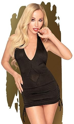 Penthouse, mini robe, robe, différentes tailles, lingerie, « Earth-shaker », 2 pièces, noir, Taille: L/XL
