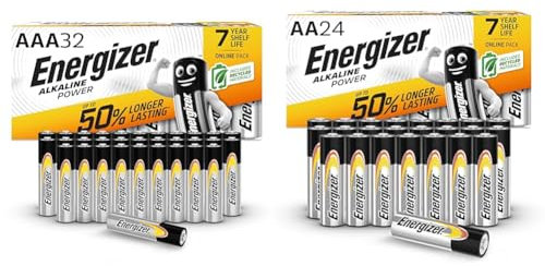 Alkaline Power AAA, 32 Pack & Alkaline Power AA, 24 Pack