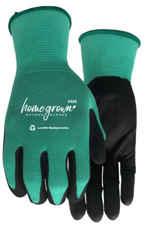 Watson Gloves Jade - Guante biodegradable con revestimiento de nitrilo – respetuoso con el medio ambiente, compatible con pantalla táctil, ergonómicamente formado, ajuste cómodo (pequeño) (pequeño)