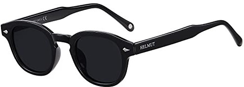 H HELMUT JUST Damen Herren Sonnenbrille Rund Vintage Polarisierte Linse Johnny Depp Stil Leichter TR90 Rahmen Acetatbügel