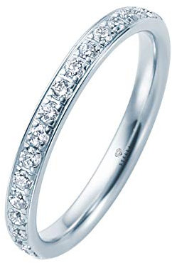 Stella-Jewellery 585er Weißgold Diamant Memory Ring mit Brillanten 0,25 ct. Memoire Eternity 14K Gr. 52