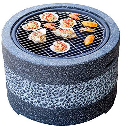 Feuerstellen Garten Holzbrenner Feuerstelle Barbecue Grill Kit, Backyard Terrasse Outdoor Imitation Stein Kamin Bonfire Pit, 55,5 cm / 21.9 (Color : Gray, Size : Kit-1)