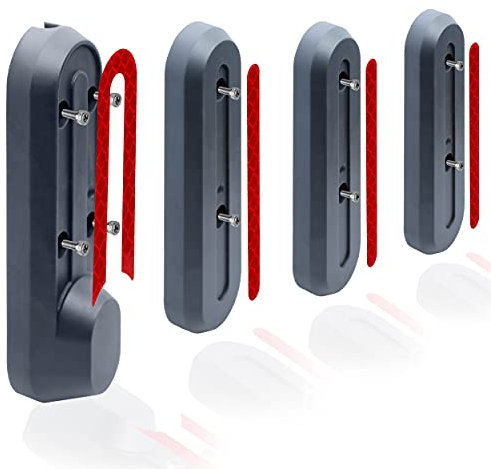 [M365Lyon] 4 Caches Plastique Roue Avec Stickers Rouge et 10 vis Pour Trottinette Xiaomi M365 (Noir)