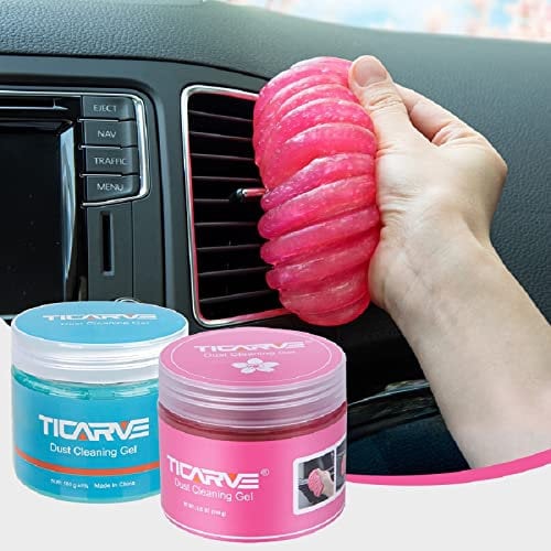 TICARVE Cleaning Gel for Car Cleaning Putty 2 Pack Auto Detailing Putty Slime Cleaner Keyboard Cleaner Universal Dust Cleaner for Car, Laptops, Printers, Cameras