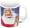 Fabulous Mug Céramique Pere Noel Neige Traineau Peinture Vintage Retro