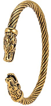 kkjoy Stainless Steel Vikings Odin's Wolf Bracelet for Men Norse Screw Teen Cuff Bangle Biker Amulet Nordic Pirates Arm Ring Wristband Jewellery