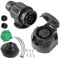 SPARKMOTO Presa Rimorchio 13 Poli E Spina Rimorchio 13 Poli,Norma ISO11446,Spina Presa Rimorchio 13 Poli Impermeabile per Auto RV,con Guarnizione Kit isolante E Tappo di protezione verde(Breve)