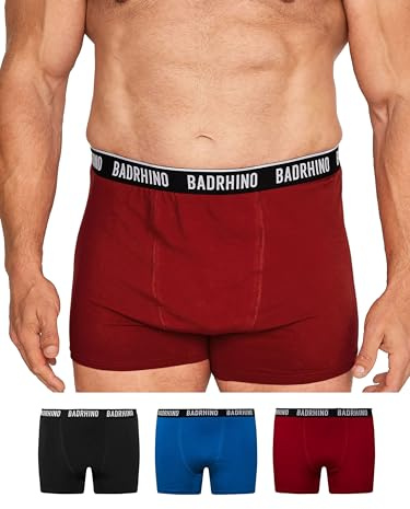 BadRhino Big & Tall 3 Pack/Red/Blue Boxers - Men's - Plus Size Curve