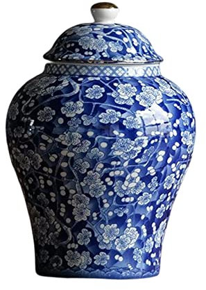F Fityle Ancien Style Chinois créatif Pot de Gingembre en céramique Pot ménage décoratif en céramique Fleur Vase Pot de Stockage Artisanat pour