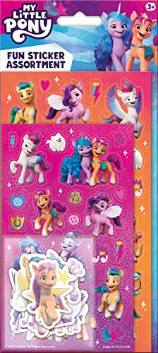 My Little Pony sortiertes Aufkleber-Set, enthält 3 Arten von Aufklebern, offizielles Lizenzprodukt, wiederverwendbar auf nicht-porösen Oberflächen, ideal für Mädchen ab 3 Jahren, für Geschenke,