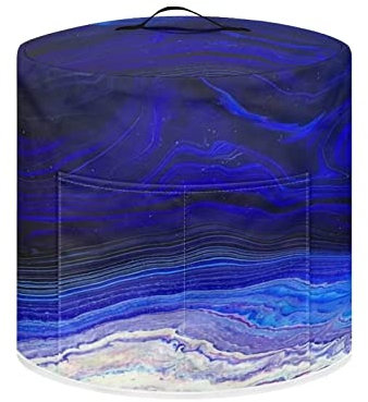 COEQINE Funda para olla arrocera de mármol azul para olla arrocera a prueba de polvo, ligera y duradera para electrodomésticos pequeños de cocina con bolsillo suave