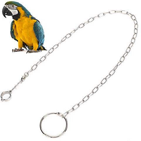 Mrisata Conure-Geschirr-Fußkettchen, 54 cm, Edelstahl, Geteilte Fußkette Große Haustiere, Trainings-Fußkettchen Vögel, Papageien