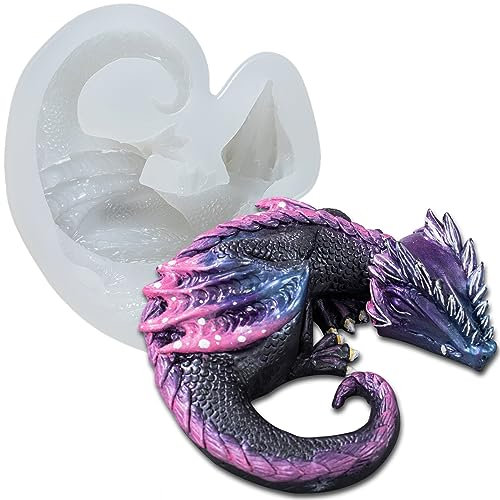Feuer Drachenform Dragon Silikonform Gießform Tortendeko Epoxidharz Gips Beton Fondant