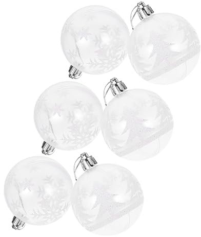 ABOOFAN 6st Transparente Weihnachtskugel Weihnachtliche Weiße Dekorationen Tranaparente Weihnachtskugeln Kugel Weihnachtsschmuck Christbaumkugel Hängender Baum Weihnachtsbaum Plastik