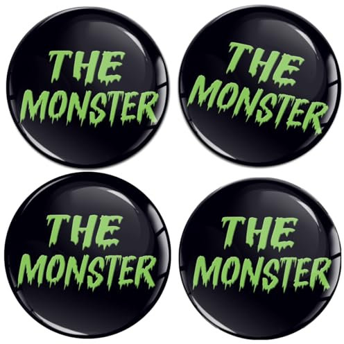 SkinoEu 4 x 55mm Aufkleber Autoaufkleber für Radkappen Nabenkappen Nabendeckel Radnabendeckel Rad-Aufkleber Monster Grün A 2355