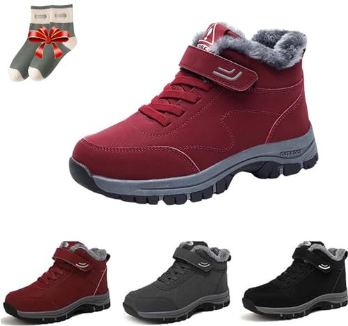 Orthoboots Pro - Ergonomische Winterstiefel Orthoback Schuhe Damen Winter, Wasserdichte Rutschfeste Schneestiefel (Red, EU Schuhgrößensystem, Erwachsene, Damen, Numerisch, M, 43)