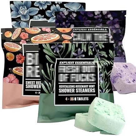 Shower Steamers Gift Set Aromatherapy Shower Bombs Gift Set Birthday Gifts for Women Reduce Stress and Relaxshower Steamers for Women Gifts Anniversaries (4 PCS)