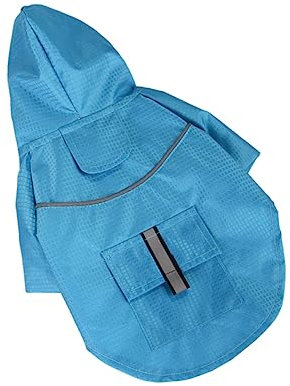 FOMIYES Praktischer Großer Hunderegenmantel Haustier-Regenmantel Mit Kapuze Reflektierende Streifen Für Mit Haustieren Joggen Und Jagen