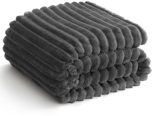 WAVVE Kuscheldecke 220x240 cm, Fleecedecke, Sofadecke, Couchdecke, Weiche Flanell Wohndecke für Zimmer Deko, Sofaüberwurf, Wohn- & Kuscheldecken, XXL große Decke, Grau