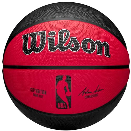 Wilson NBA Team City Edition Miami Heat Out Ball WZ4024216XB, Unisex basketballs, Red, 7 EU