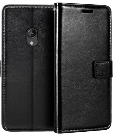 PU Leather Phone Wallet Case Compatible with Nokia 3210 2024, Magnetic Flip Cover with Card Slots, Full Protection and Stand Function (Black)