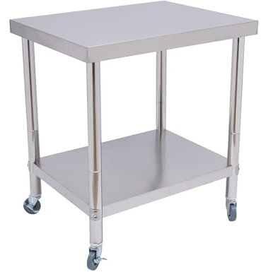 Arbeitstisch Gastronomie Tisch Küchentisch Gastro Zubereitungstisch Edelstahltisch Gastro Tisch Edelstahl Arbeitstisch Aufkantung Küche Lebensmittelzubereitung DREI Größen (76 * 60 * 80CM)