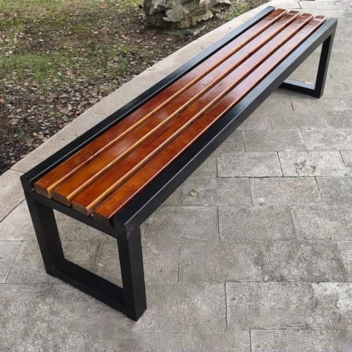 Sitzbank für den Außenbereich – rückenfreie Terrassen-Gartenbank, Parkbänke aus Massivholz, für Strand im Freien, Sonnenbaden, Terrasse, Pool, Rasen, Gartenmöbel (100 cm)