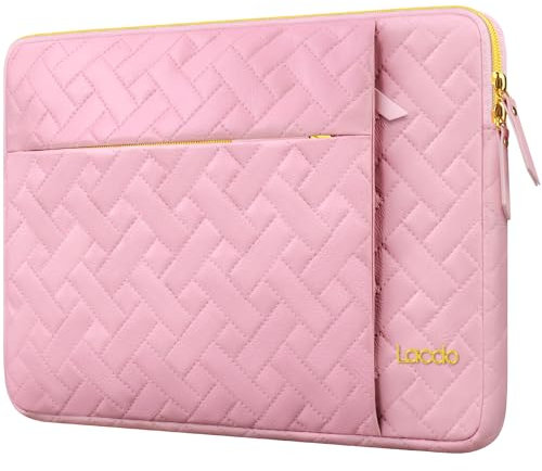 Lacdo Laptop Sleeve Case Bag for 16 inch New MacBook Pro M4/M3/M2/M1 Pro/Max A3403 A3186 A2991 A2780 A2485 A2141 2024-2019, 15 inch Surface Laptop 7th Copilot+PC/Surface laptop 6 5 4 3, Sakura Pink