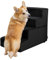 Hundetreppe für Bett und Sofa - 4 Stufen Hunderampe 58cm Hoch - Schaumstoff für Kleine Hunde - Sichere und Stabile Haustiertreppe - Abnehmbarer Waschbarer Bezug - Schwarz