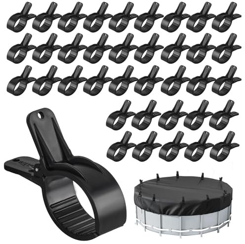 Clips de bâche de piscine de 8,3 cm, pinces de couverture de piscine en plastique antidérapant, clips pour piscine hors sol (36, L)