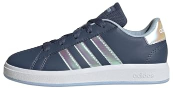adidas Unisex Kids Grand Court Lifestyle Lace Tennis Shoes, Preloved Ink/Cloud White/Clear Sky, 1.5 UK