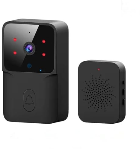 WiFi Video Doorbell, Smart Home Security Camera, DC/AC Battery Powered, Tuya App Compatible, White