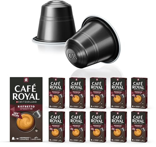 Café en Capsules Aluminium - Café Royal Pro | 10 x 10 soit 100 Dosettes - Saveur Ristretto - Compatibles avec les Machines à café Nespresso®* Alu à usage Domestique