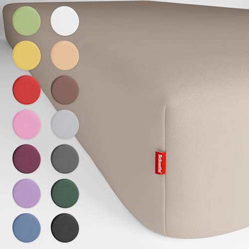 Schuette® Topper Spannbettlaken • 180x200 cm • Wow! Kollektion: Vanilla & Co. (Beige) • 100% Superfluff Baumwolle, Blickdicht, Faltenfrei • mit Rundumgummi • Matratzenhöhe bis 10 cm