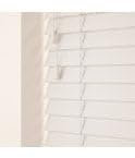 50mm Slat White Real Wood Venetian Blind With Strings 120cm Drop