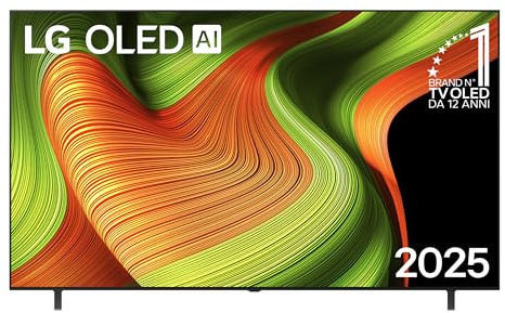LG OLED AI B5 TV 77 pollici, Smart TV 4K, Processore α8 Gen2, webOS con AI, Dolby Vision e Atmos, Gaming con VRR, GSYNC e FreeSync 4K@120Hz, 4 HDMI 2.1, Alexa, OLED77B56LA 2025
