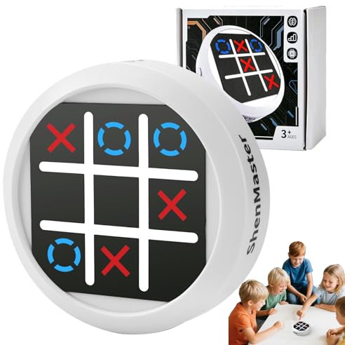 LTFIOON Tic Tac Toe, Gioco Elettronico 4-in-1 Tris, Console di gioco di puzzle portatile Regalo Educativo per Bambini Adulti - Gioco in Famiglia (Bianco)