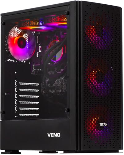 Veno Scorp Gaming PC AMD Ryzen 7 5700X Processor Geforce Nvidia RTX 5060 8GB Graphics Card - 16GB 3200MHz Ram - 1TB NVMe SSD - 650W PSU - Windows 11 - WiFi - Titan ARGB Case - Liquid Cooling