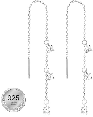 Forbabe Tropfen Ohrringe Sterling Silber 925 mit Zirkonia Sterne Stein