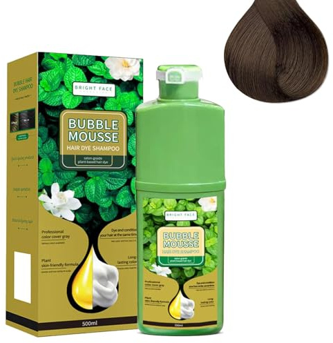 Langlebige pflanzliche Schaum-Haarfarbe, vegane Bubble-Haarfärbecreme für Frauen und Männer, ammoniakfreie Formel, sanfte Grauabdeckung, natürliche botanische Haarfarbenlösung (Coffee Brown)