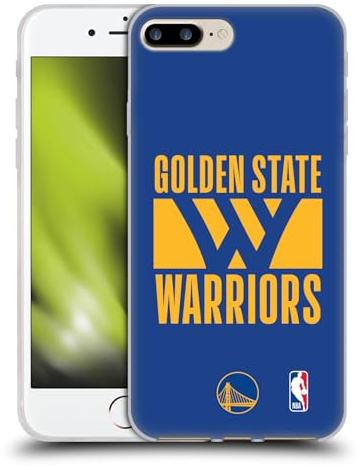 Head Case Designs Offizielle NBA Typografie Golden State Warriors Gelhülle [Militärischer Schutzgrad] Kompatibel Mit Apple iPhone 7 Plus / 8 Plus Und Kompatibel Mit MagSafe