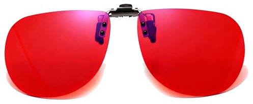 EZSMART Blue Light Blocking Glasses, Red Lens Sleep Glasses - Reduce Eye Strain & Strong Light Stimulation Improve Sleep for Men Women (Clip On Glasses)