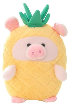 AQCQDQ Schwein Plüschtier, Süßes Ananas Schwein Kuscheltier, Weiche stofftier Kissen, Geschenk für Kinder Jungen MäDchen (40 cm,Ananas Schwein)