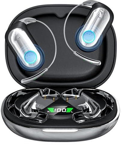 Auriculares Traductor en Tiempo Real con IA, Traductor Instantáneo de Voz con 164 Idiomas y 7 Modos de Traducción, Auriculares Traductores open ear 5 en 1,96 horas de autonomía para viajes y reuniones