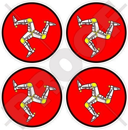 Isle of Man TT Races UK Manx Triskele 50 mm (5,1 cm) Vinyl bike-helmet Sticker, Aufkleber X4