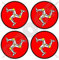 Isle of Man TT Races UK Manx Triskele 50 mm (5,1 cm) Vinyl bike-helmet Sticker, Aufkleber X4