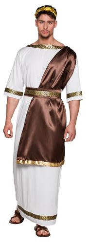 Boland 83861 - Kostüm Zeus für Erwachsene, Größe M/L, Toga mit Schal, Haarschmuck und Gürtel, Römer, Mottoparty, Karneval