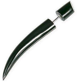 Fly Style 1 Stück Fake Taper Expander - Ohrring aus Horn, Knochen oder Holz, Materialart:Horn (schwarz)