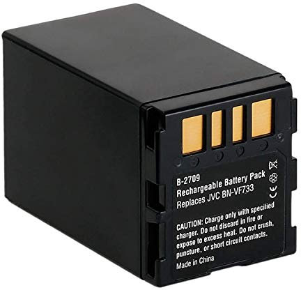 amsahr Grade A Celle della batteria (3600 mAh, 7.4 V) per JVC Grigio