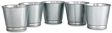 BINTJE Plant pot /Pen holder/desktop storage 3.75high-Galvanized steel, Silver in/outdoor-Set of 5